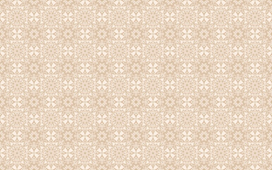 Ornate damask Seamless pattern. Delicate beige background for textiles, wallpaper, or packaging. Classic, sophisticated backdrop with intricate details