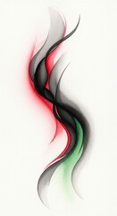 watercolor Kwanzaa Abstract Flame. Red black and green artistic flame symbolizing heritage and unity