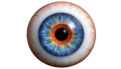 3D illustration of a human eyeball isolated on white background