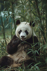 Panda Eating Bamboo