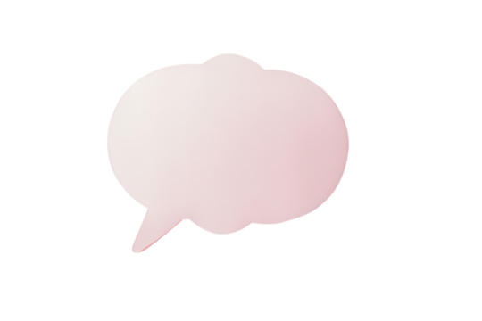 Pink speech bubble, communication concept, message
