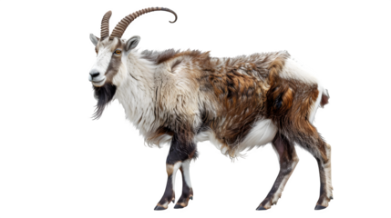 Majestic goat standing proud against a black background, perfect for commercial use and design