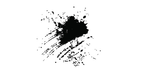 Dramatic Black and White Ink Splats . Black color splash	