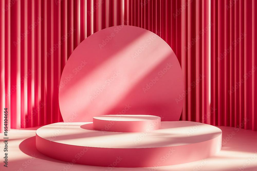 Poster 3d render of podium with lighting platform made with generative ai