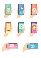 スマホを持つ手　セット