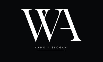 Fototapeta premium WA, AW, W, A Abstract Letters Logo Monogram