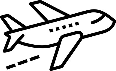 A sleek modern airplane soaring gracefully through the sky depicted as a clean vector illustration with a sense of motion and freedom