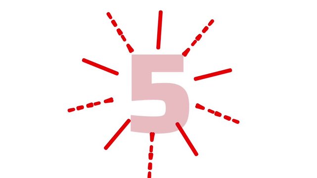 Video counting from 1 to 10 in red. The numbers appear and disappear alternately.