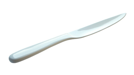 Obraz premium Disposable white plastic knife on white background PNG 