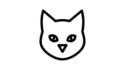 Cute cat face with triangle nose isolated on white background, a simple and adorable design for animal lovers