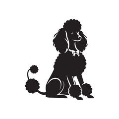 Elegant Poodle Dog Vector Silhouette Art, Stylish Pet Outline Design, Groomed Canine Shape, Decorative Graphic for Logo, Sticker, Print, Clipart, and Creative Digital Projects.
