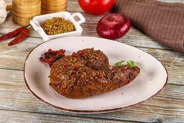 Baked pork tenderloin with mustard