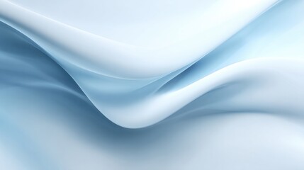Obraz premium High definition photo of clean white background with soft blue waves flowing smoothly, creating calm and elegant abstract design.