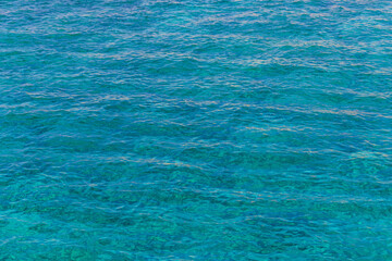 Blue turquoise sea water background. Aerial view
