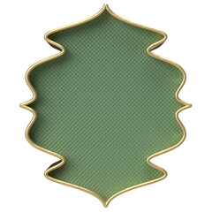 Elegant Gold and Green Ornate Frame with Pattern - Decorative Design Element