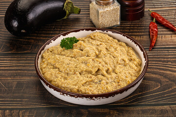 Eggplant dip - Mutabal with tahini paste