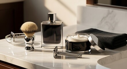 Shaving accessories grooming products men's care razor brush cream towel cologne beauty bathroom essentials set