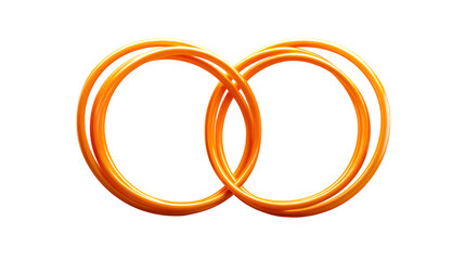 orange circular rings breaking symmetry on grey t