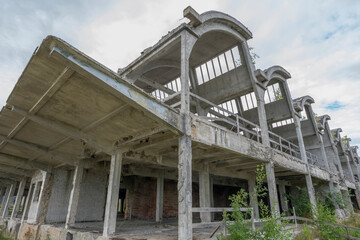 12-08-2025 Brabrand, Denmark: The ruins of the old Jaka Ham factory