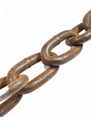 Fototapeta premium high quality picture of an old chain on a white isolated background 