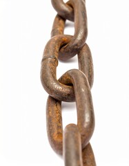 Obraz premium high quality picture of an old chain on a white isolated background 