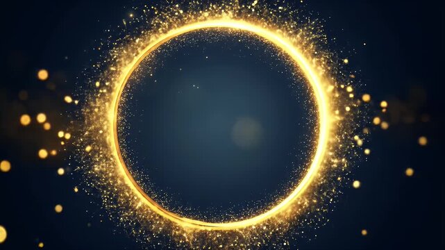 Abstract gold circle on dark background