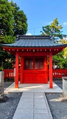 Red Shinto shrine gate