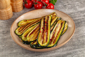 Grilled young zucchini for snack