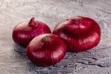 Raw ripe purple onion bulb