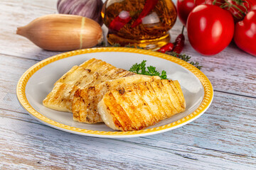 Greek traditional grilled halloumi cheese