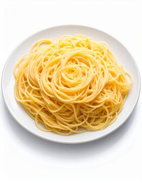 high quality picture of spaghetty on white isolated background 