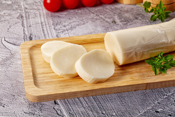 Italian dairy - mozzarella cheese with slices