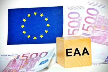 Europe flag with European Accessibility act concept, new regulation on 2025.