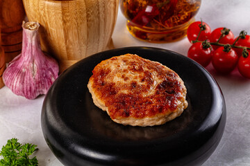 Fried salmon minced fish cutlet