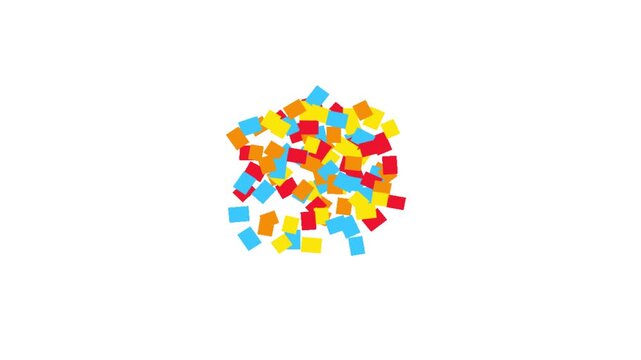 Vector logo design featuring a vibrant square cube, a bright digital art element for a business or technology concept
