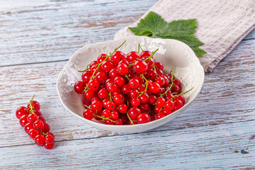Raw ripe sweet juicy red currant