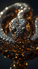 gold and silver snake