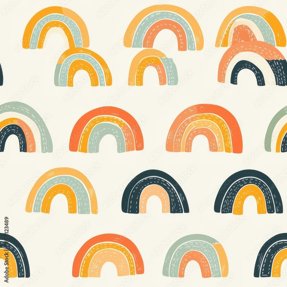 Poster rainbow pattern seamless repeat