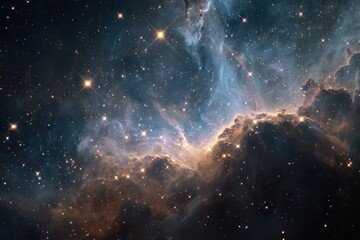 Cosmic dark nebula glowing with brilliant stars and soft vignette edges for celestial lovers and space art fanatics