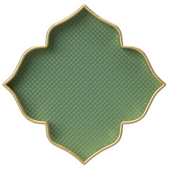 Elegant Green and Gold Ornate Banner with Geometric Pattern