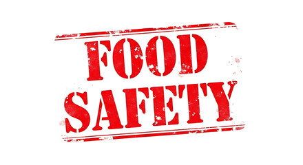 Ensuring public health and consumer confidence with this vital 'FOOD SAFETY' stamp illustration, symbolizing regulation and hygiene standards for the culinary industry.