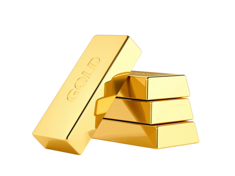 Assortment of gleaming gold bars symbolizing wealth and prosperity on a neutral tone