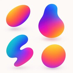 Colorful Abstract Shapes on White Background