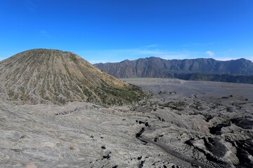 Hiking Trail and Tengger Caldera Landscape at Mount Bromo, East Java