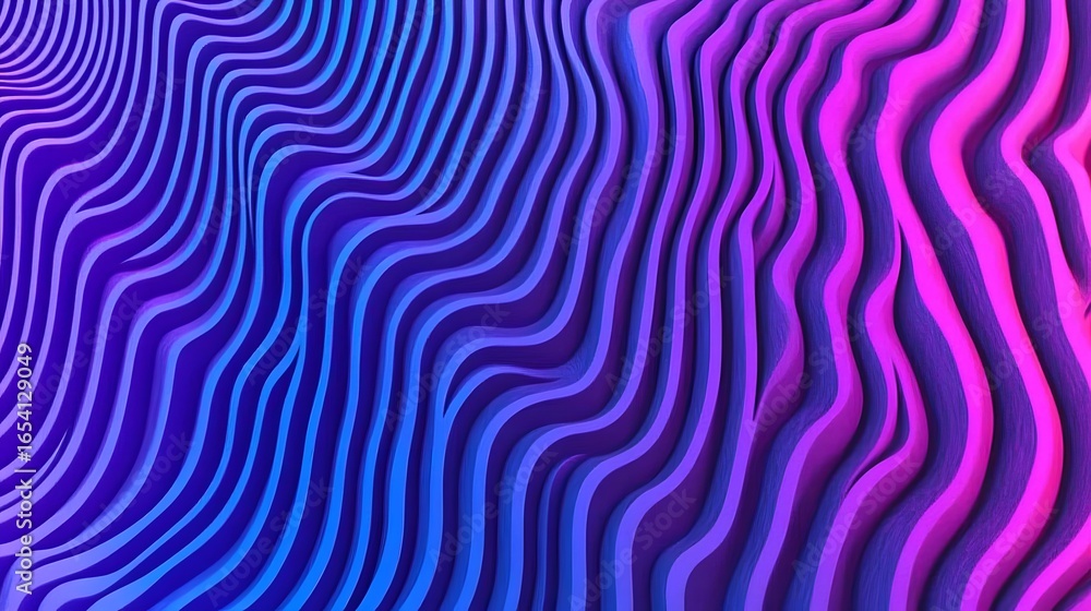 Poster a vibrant, abstract pattern of layered, wavy lines creates a dynamic visual effect.