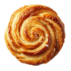 Sweet swirl pastry treat on transparent background