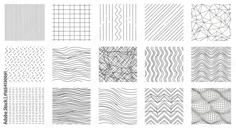 Aufkleber diverse abstract geometric and organic line patterns collection for modern design backgrounds and di
