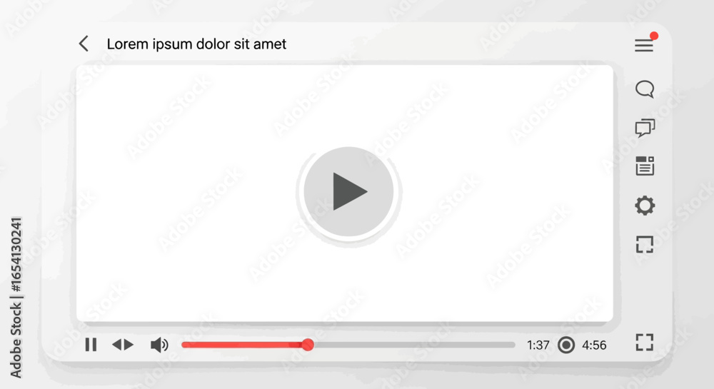 Poster vector illustration of a modern video player interface element. clean user interface template for on
