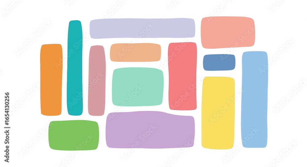 Poster abstract colorful rectangles composition a playful arrangement of shapes and colors