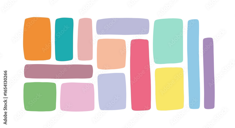 Fototapete colorful rectangular shapes pattern abstract vector design with rounded edges